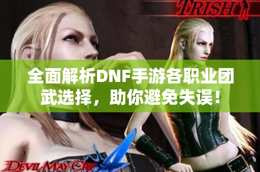 全面解析DNF手游各职业团武选择，助你避免失误！